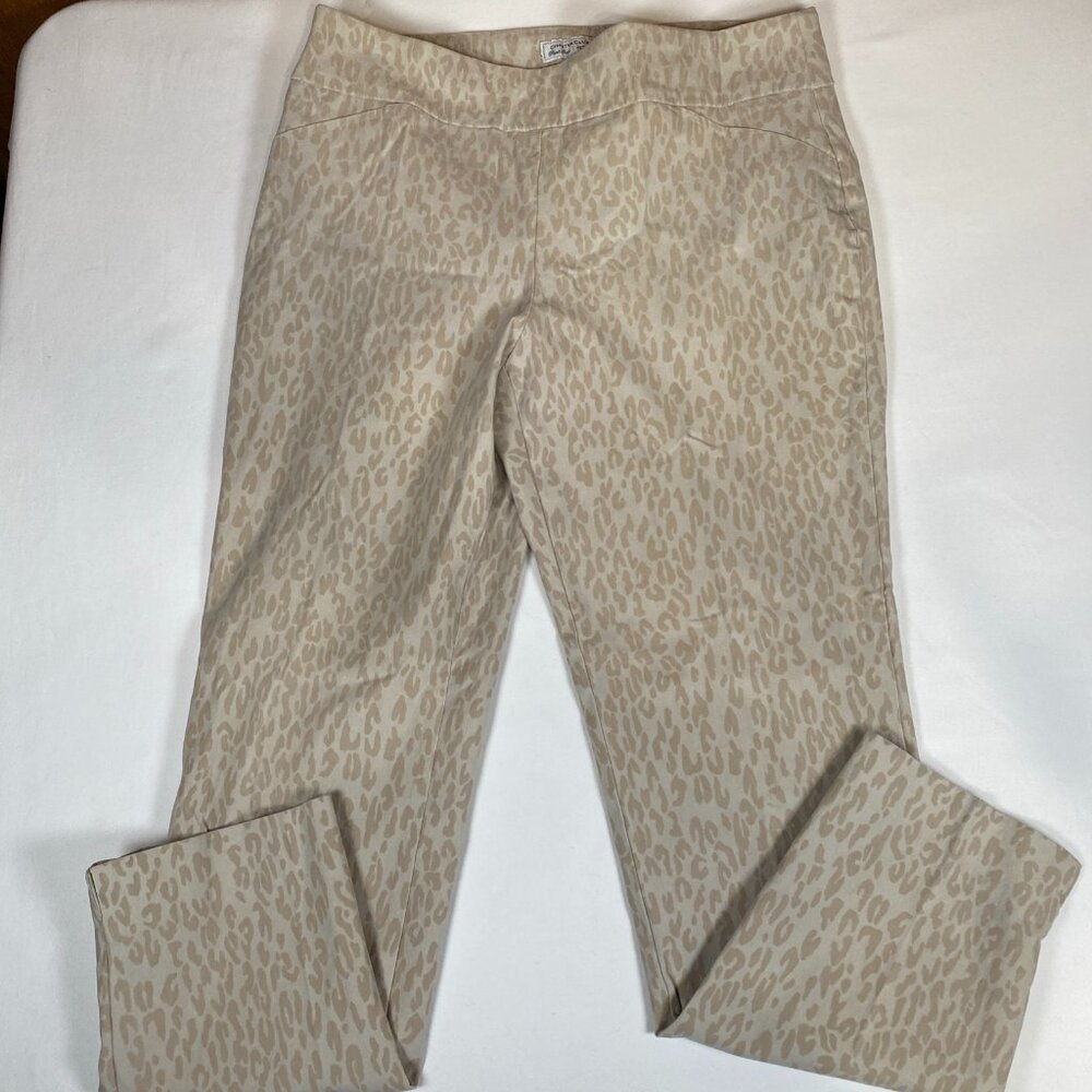 Charter Club Classic Fit Pull On Pants Women's 14P Tan Rayon Nylon